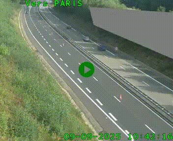 Caméra routière sur l'autoroute A20 à Saint-Pardoux-l'Ortigier, à la jonction avec l'A89. Vue orientée vers Paris