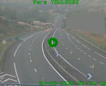 Caméra routière sur l'autoroute A20 à Noailles, en périphérie de Brive-la-Gaillarde. Vue orientée vers Toulouse