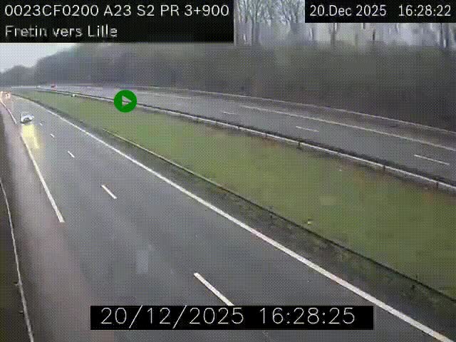 Webcam autoroute A23 à hauteur de Fretin. Vue orientée vers Lille