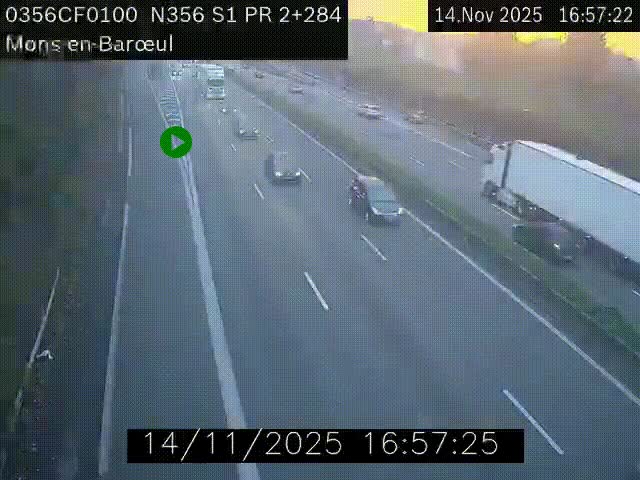 Webcam à l'entrée de Lille en direction du périphérique, à proximité de Mons-en-Baroeul sur la N356
