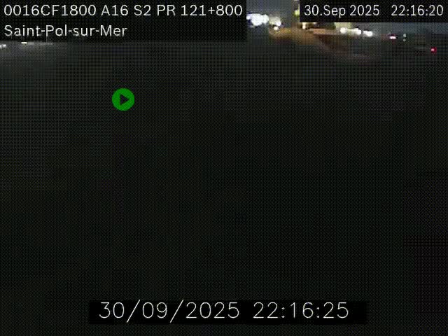 Webcam autoroute A16 à proximité de Dunkerque, à hauteur de la sortie Saint-Pol-sur-Mer. Vue orientée vers Calais