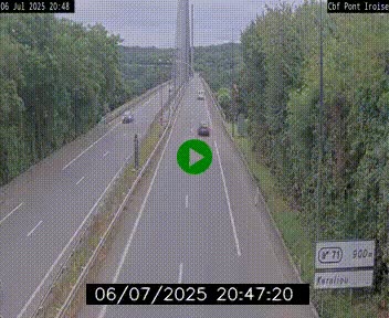 Webcam sur la N165 après le Pont de l'Iroise, à l'entrée de Brest