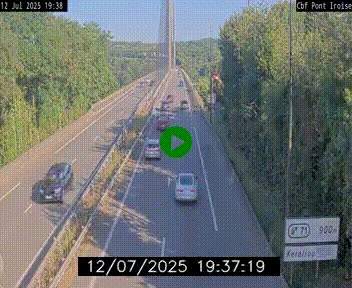 Webcam sur la N165 après le Pont de l'Iroise, à l'entrée de Brest