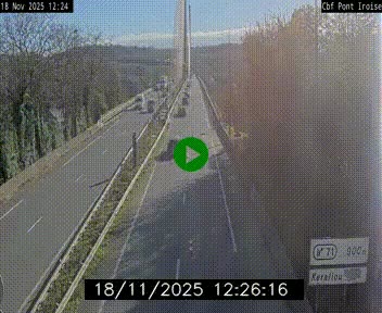 Webcam sur la N165 après le Pont de l'Iroise, à l'entrée de Brest