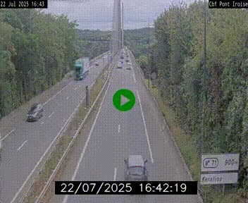 Webcam sur la N165 après le Pont de l'Iroise, à l'entrée de Brest