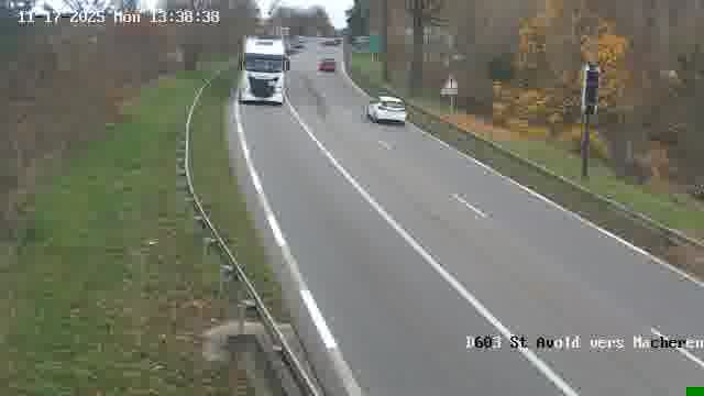 Webcam sur la D603 située à proximité de Saint-Avold. Vue orientée vers Macheren.