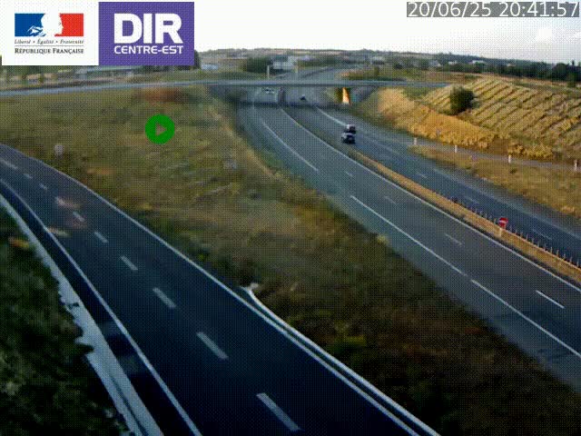 Webcam sur le contournement de Valence, sur la Nationale 7, caméra orientée vers Lyon
