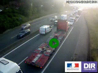 Caméra autoroutière sur l'A47 à hauteur de Givors, a proximité de Lyon. La webcam est orientée vers Lyon