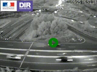 Webcam traffic à Grenoble-sud sur l'autoroute A480. Vue orientée vers l'entrée et la sortie de Grenoble