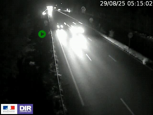 Webcam à Bron sur l'A43 à la jonction avec le boulevard périphérique de Lyon (D383). Vue orientée vers Lyon