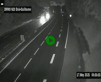 Webcam routière à hauteur de Bois-Guillaume en périphérie de Rouen. Vue orientée vers Rouen