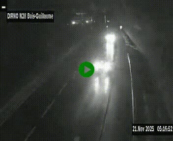 Webcam routière à hauteur de Bois-Guillaume en périphérie de Rouen. Vue orientée vers Rouen
