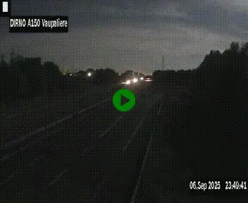 Webcam autoroute A150 à hauteur de La Vaupalière en périphérie de Rouen. Vue orientée vers Rouen