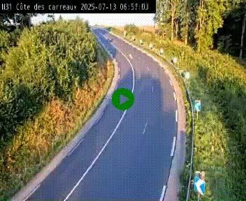 Webcam en haut de la Côte des Carreaux sur la N31 à Avesnes-en-Bray. Vue orientée vers Rouen