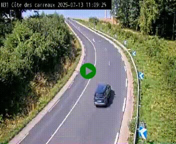 Webcam en haut de la Côte des Carreaux sur la N31 à Avesnes-en-Bray. Vue orientée vers Rouen