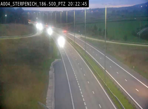 Webcam E411 à Sterpenich en Belgique près de la frontière du Luxembourg. Vue orientée vers Bruxelles