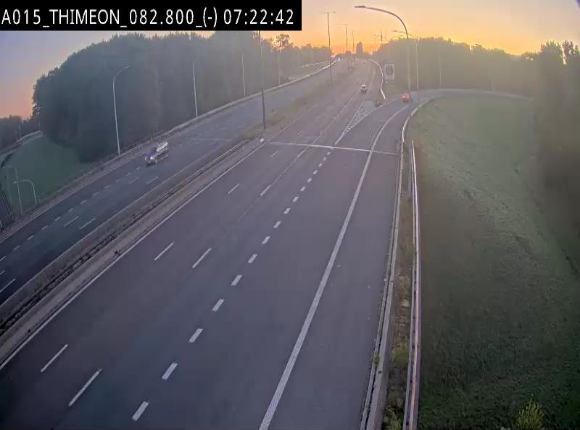 Caméra trafic Belgique - Thiméon - E42, jonction avec A54 (E420) direction La Louvière/Charleroi - BK 82.82