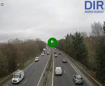 Webcam sur le périphérique de Caen (N814) à l'est de la ville, à Mondeville hauteur de la sortie 2, Presqu'île-Rives de l'Orne, au bout de l'autoroute A13