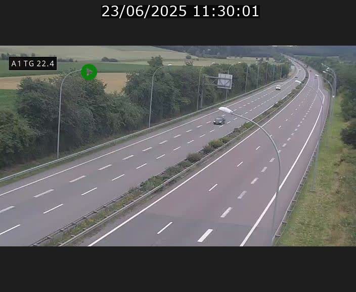 Traffic live webcam Luxembourg Flaxweiler - A1 direction Luxembourg - BK 22.4