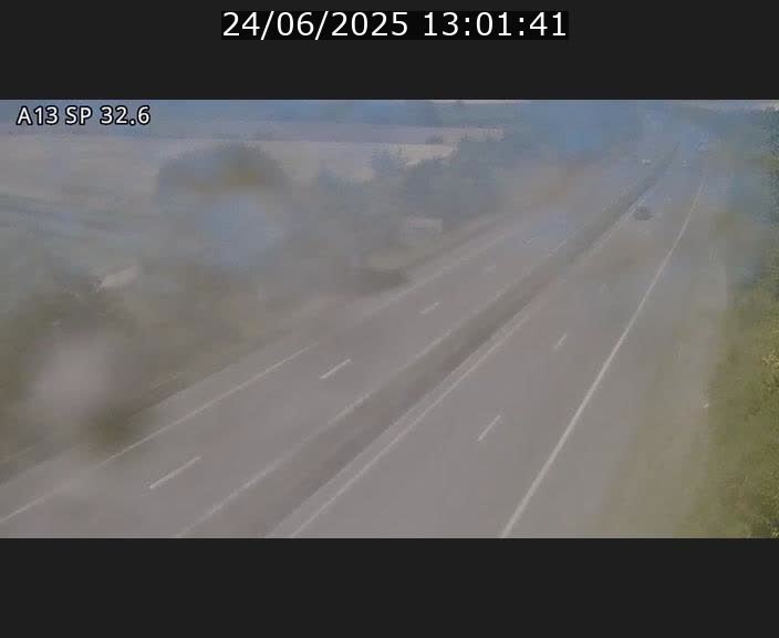 Webcam info trafic A13 à hauteur de Mondorf-les-bains. Vue orientée vers Altwies