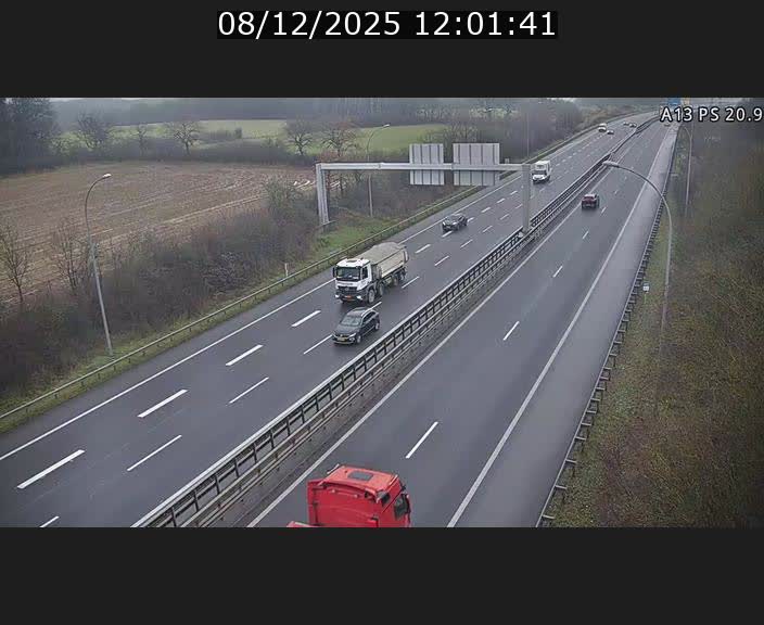 Traffic live webcam Luxembourg Croix de Bettembourg, rond-point d'Hellange - A13 direction Allemagne - BK 20.9