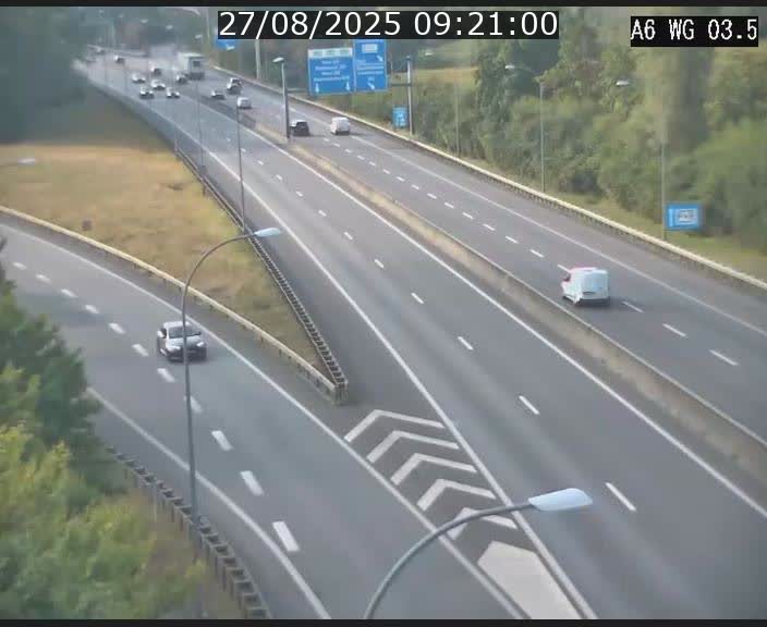 Traffic live webcam Luxembourg - Croix de Cessange - A6 - BK 3.5 - direction France/Allemagne