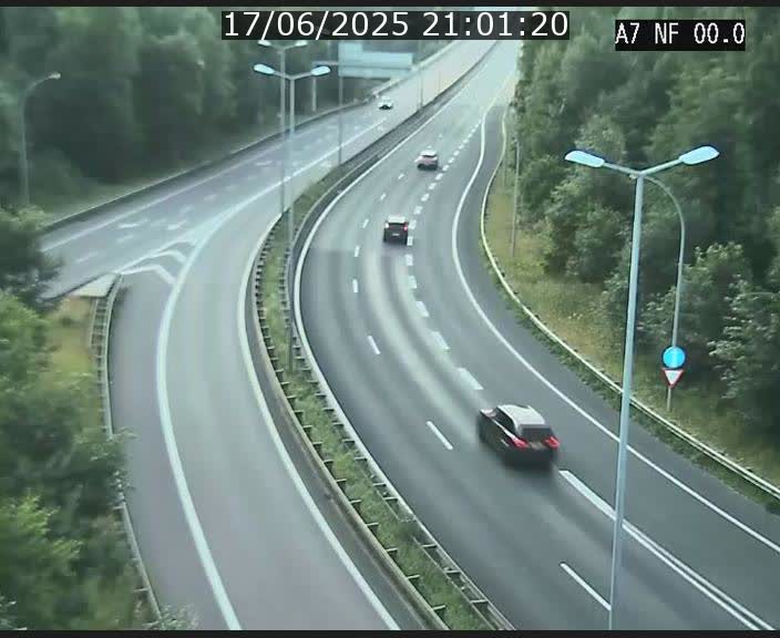 Caméra autoroute Luxembourg A7 - Echangeur A1/A7 Grünewald direction Tunnel Stafelter
