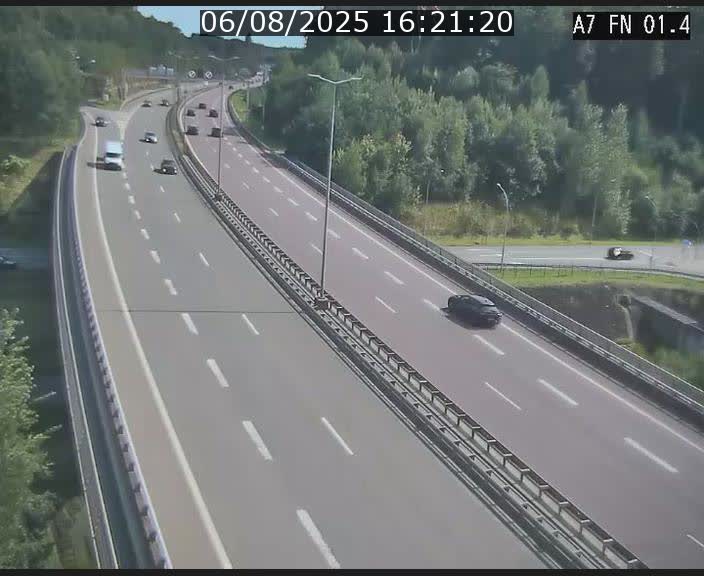 Caméra autoroute Luxembourg A7 - Tunnel Stafelter - direction Echangeur Grünewald