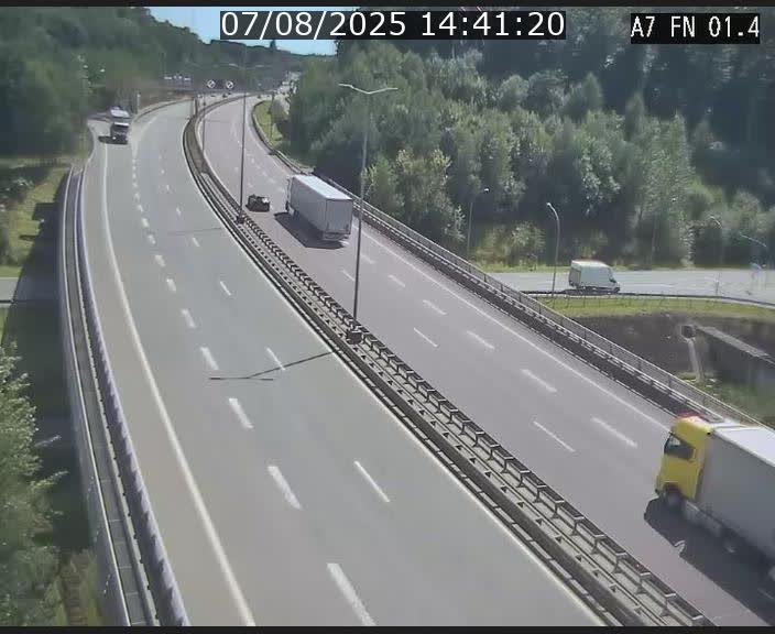 Caméra autoroute Luxembourg A7 - Tunnel Stafelter - direction Echangeur Grünewald
