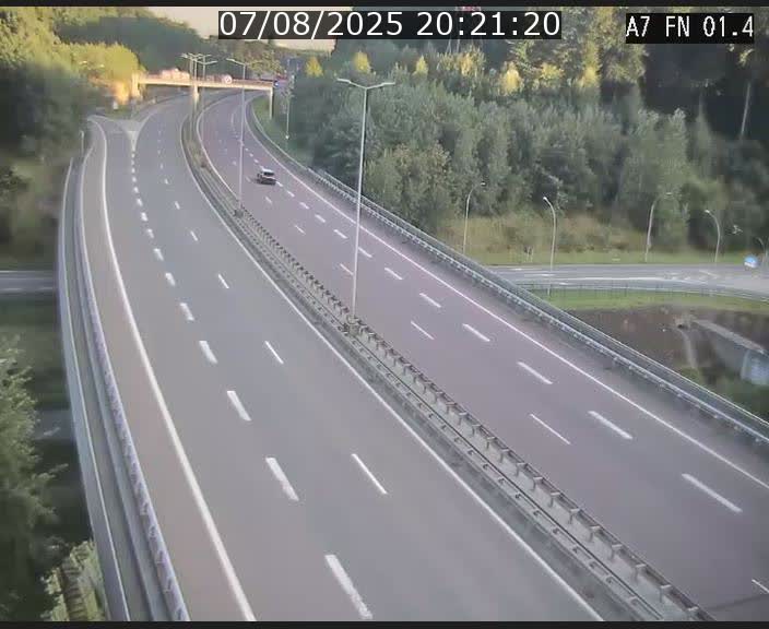 Caméra autoroute Luxembourg A7 - Tunnel Stafelter - direction Echangeur Grünewald