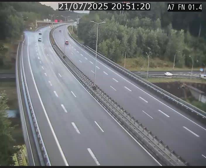 Caméra autoroute Luxembourg A7 - Tunnel Stafelter - direction Echangeur Grünewald