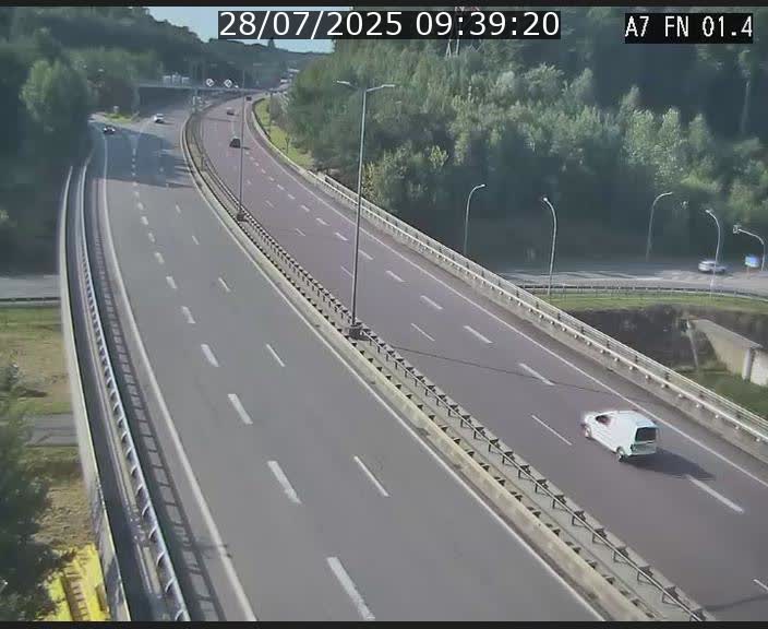 Caméra autoroute Luxembourg A7 - Tunnel Stafelter - direction Echangeur Grünewald
