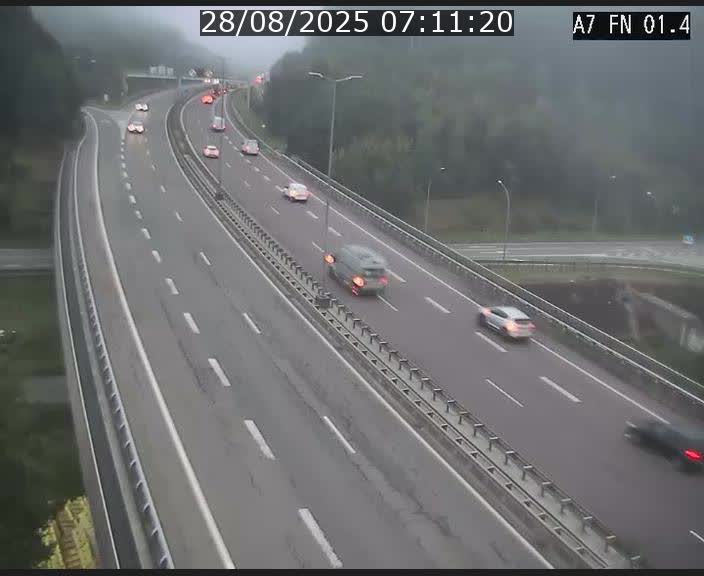 Caméra autoroute Luxembourg A7 - Tunnel Stafelter - direction Echangeur Grünewald