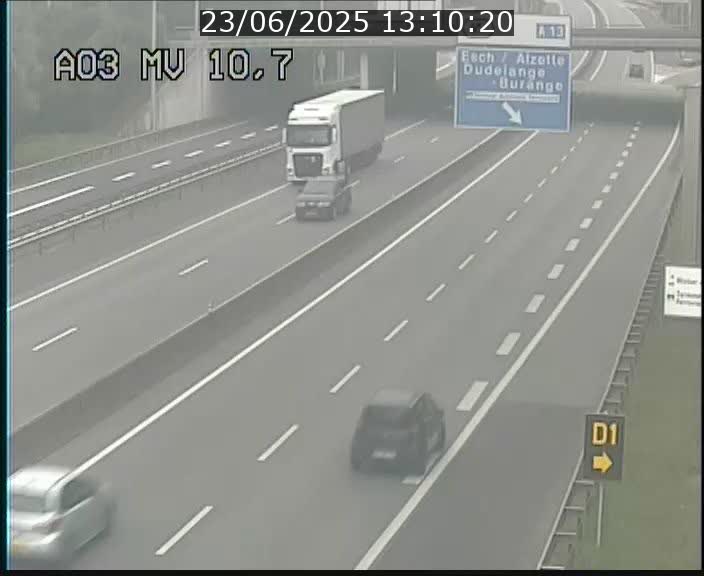Traffic live webcam Luxembourg Croix de Bettembourg - A3 - BK 10.7 - direction France