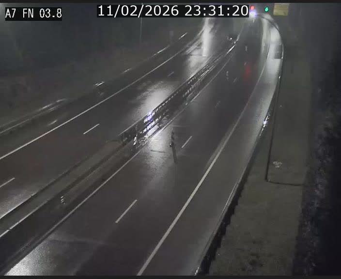 Caméra autoroute Luxembourg A7 - Passage à gibier Rëngelbour - direction Tunnel Stafelter