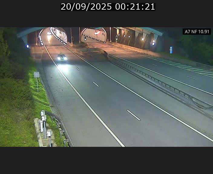 Caméra trafic Luxembourg - A7, Tunnel Gousselerbierg, entrée sud, direction Mersch
