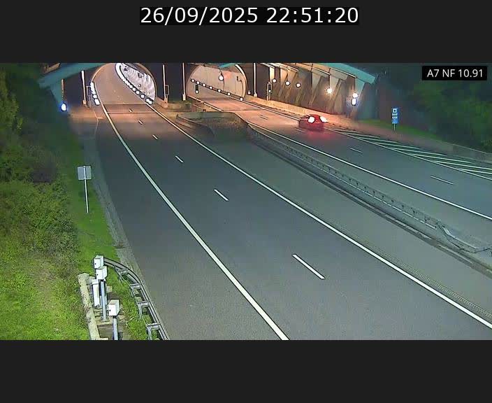 Caméra trafic Luxembourg - A7, Tunnel Gousselerbierg, entrée sud, direction Mersch