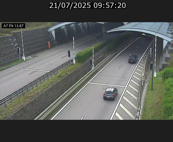 Caméra trafic Luxembourg - A7, Tunnel Gousselerbierg, entrée nord, direction Lorentzweiler