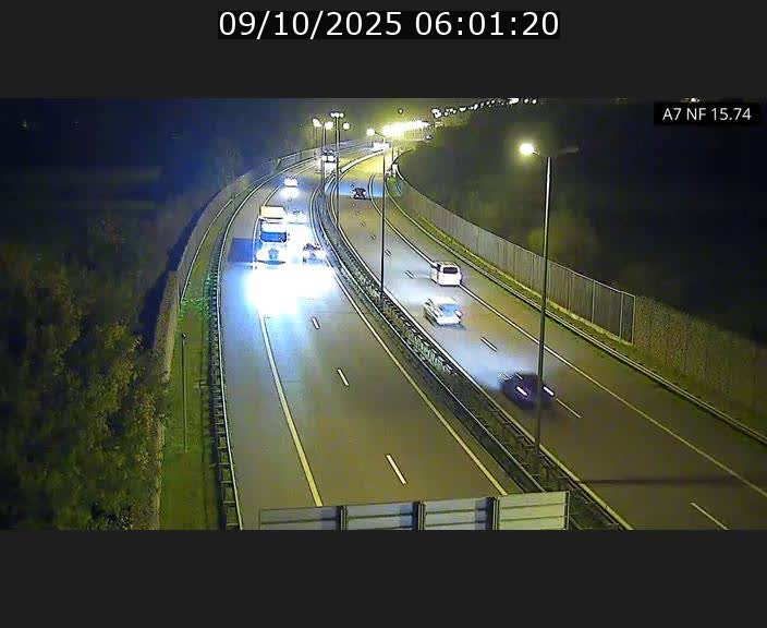 Caméra trafic Luxembourg - A7, Tunnel Mersch, entrée nord, direction Lorentzweiler
