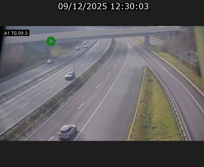 Traffic live webcam Luxembourg Jonction Grünewald - A1 direction Luxembourg-ville - BK 9.5