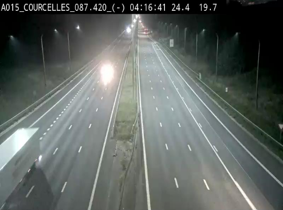 Webcam autoroute Belgique - Viesville - E42 direction Mons - BK 84.35