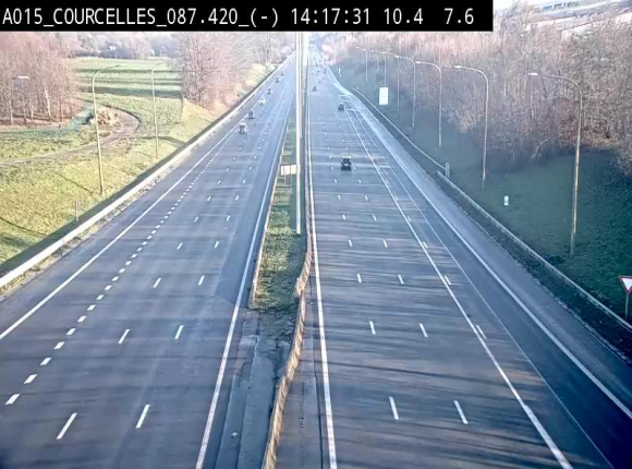 Webcam autoroute Belgique - Viesville - E42 direction Mons - BK 84.35