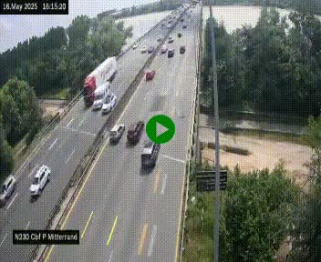 Webcam sur le périphérique de Bordeaux à l'est de la ville. Caméra située sur le Pont Mitterand sur la N230