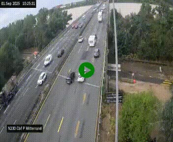 Webcam sur le périphérique de Bordeaux à l'est de la ville. Caméra située sur le Pont Mitterand sur la N230