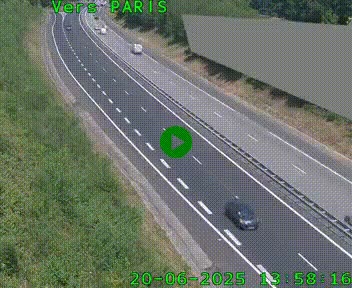 Caméra routière sur l'autoroute A20 à Saint-Pardoux-l'Ortigier, à la jonction avec l'A89. Vue orientée vers Paris