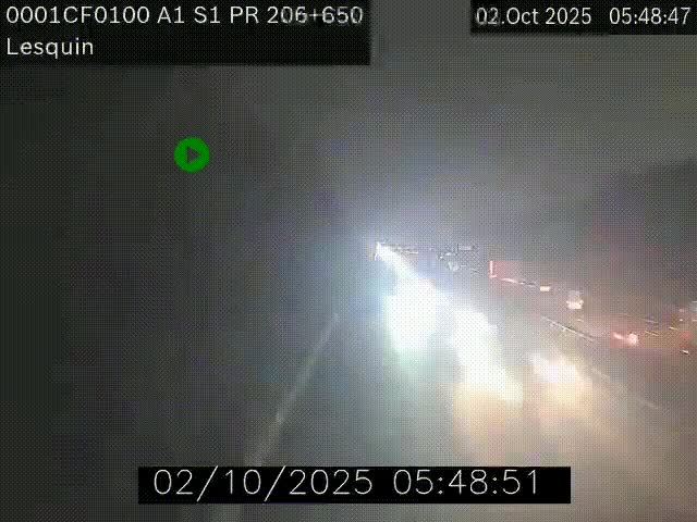 Webcam autoroute A1 à hauteur de Lesquin. Vue orientée vers Lille