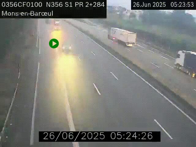 Webcam à l'entrée de Lille en direction du périphérique, à proximité de Mons-en-Baroeul sur la N356