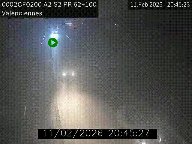 Webcam autoroute A2 à Valenciennes. Vue orientée vers Maubeuge et Mons (Belgique)
