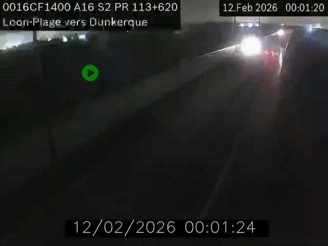Webcam autoroute A16 à hauteur de Loon-Plage. Vue orientée vers Dunkerque et la Belgique.