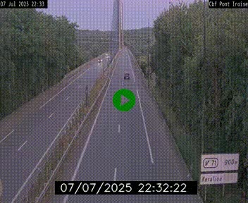 Webcam sur la N165 après le Pont de l'Iroise, à l'entrée de Brest